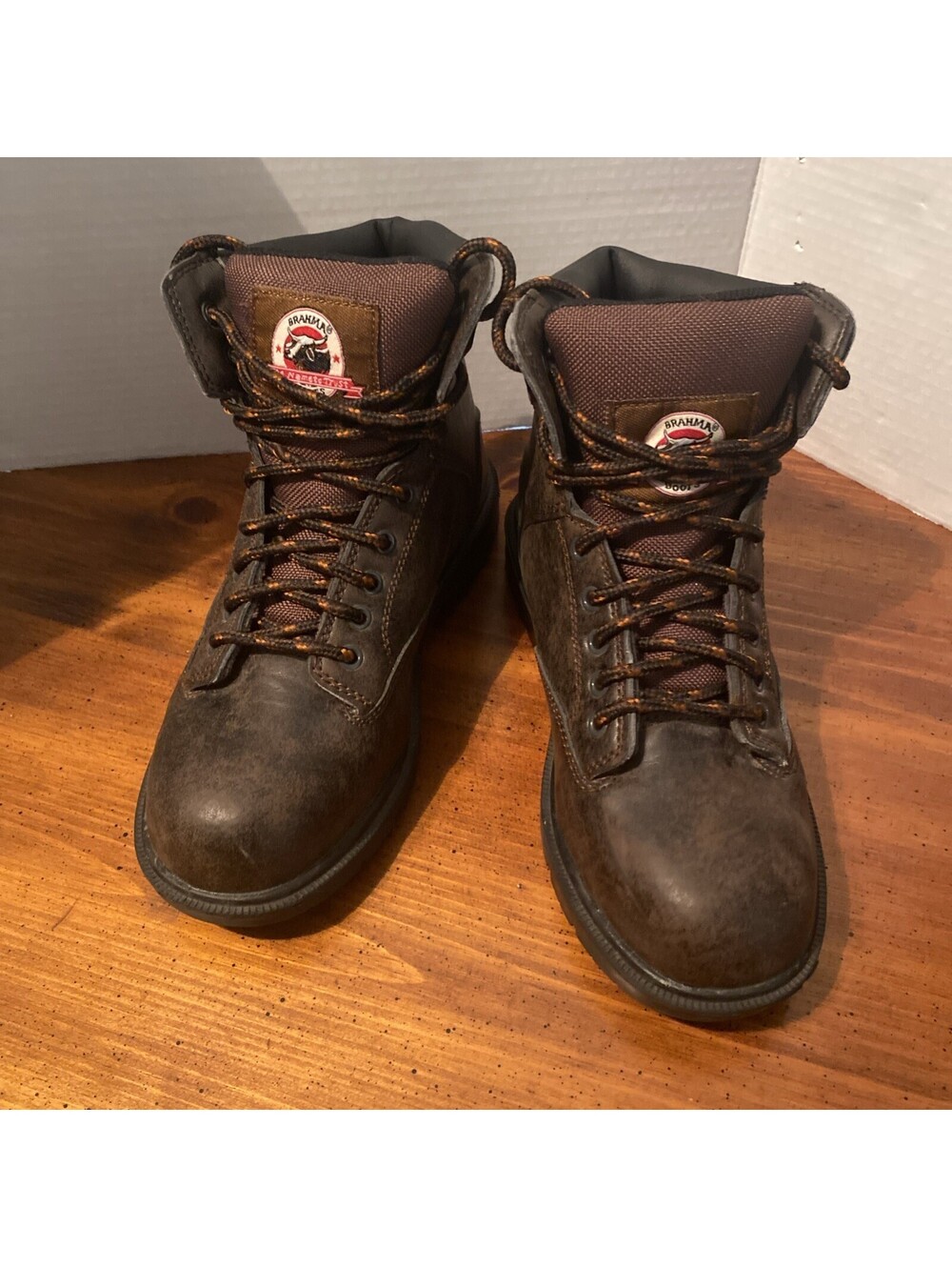 Brahma Men's The Nameto Trust 7" Brown Steel Toe Work Boots Size US 8.5